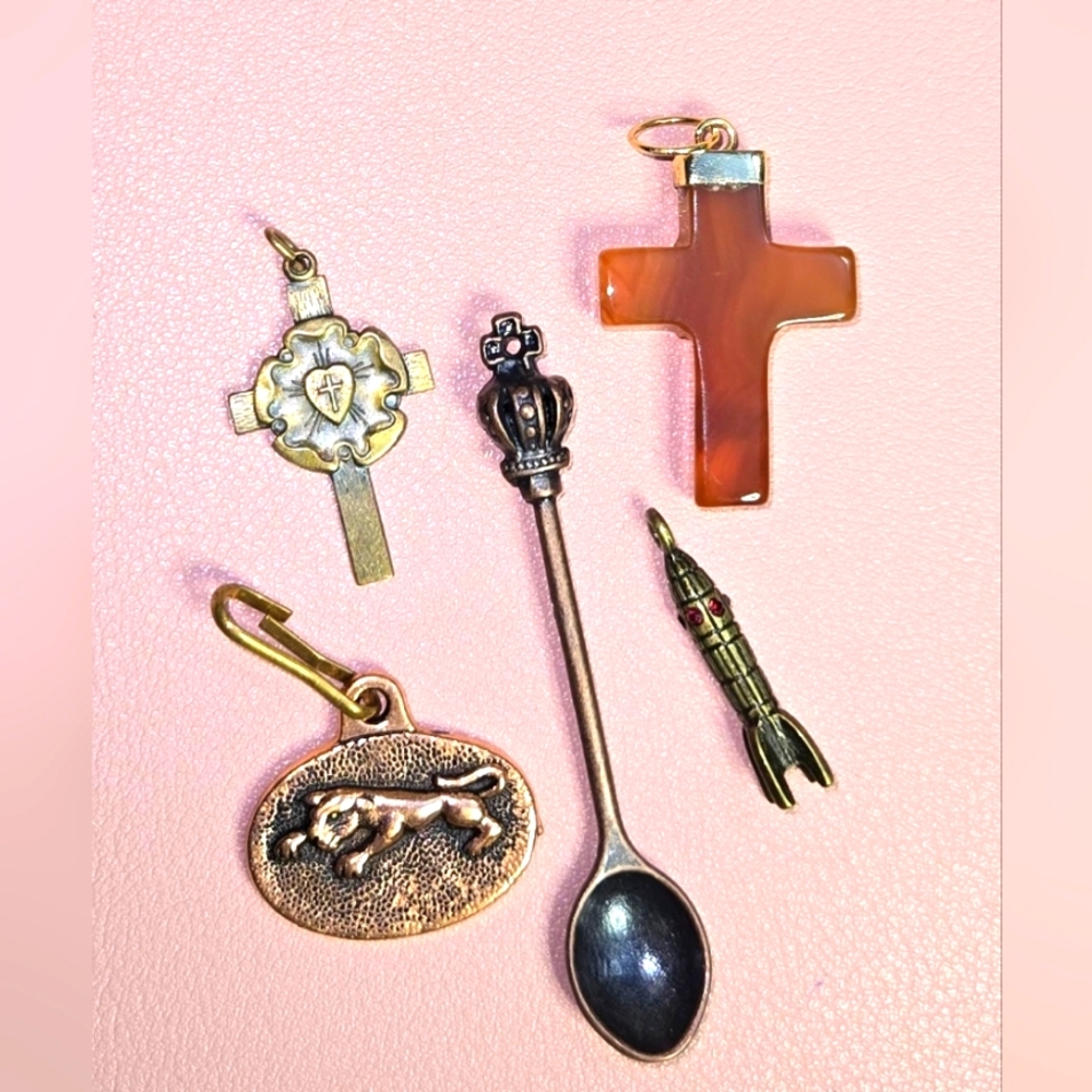 Brasstone Charms 5pc Lot